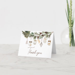 Carte De Remerciements Joyeux petit Baby shower de Noël