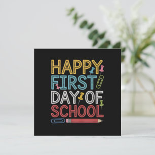 Carte De Remerciements Joyeux premier jour d'école Retour à l'école 