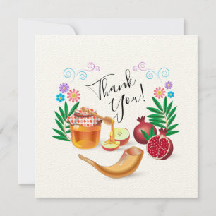 Carte De Remerciements Joyeux Rosh Hashanah Juif Nouvel An Miel & Pomme