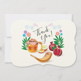 Carte De Remerciements Joyeux Rosh Hashanah Nouvel An juif miel et pomme