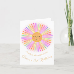 Carte De Remerciements Joyeux soleil arc-en-ciel