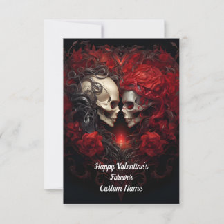 Carte De Remerciements Joyeux Valentine´s Forever, Skull Love