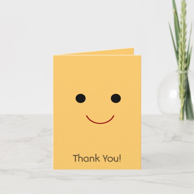Carte De Remerciements Joyeux visage (Devant)
