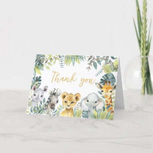 Carte De Remerciements Jungle Safari Wild Un Baby shower