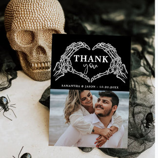 Carte De Remerciements Jusqu'à la mort Fêtons-nous Gothique mariage d'Hal