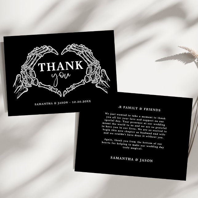 Carte De Remerciements Jusqu'à la mort Fêtons-nous Gothique mariage d'Hal (Créateur téléchargé)
