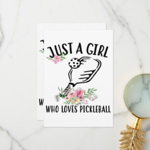 Carte De Remerciements Juste une fille qui adore Pickleball