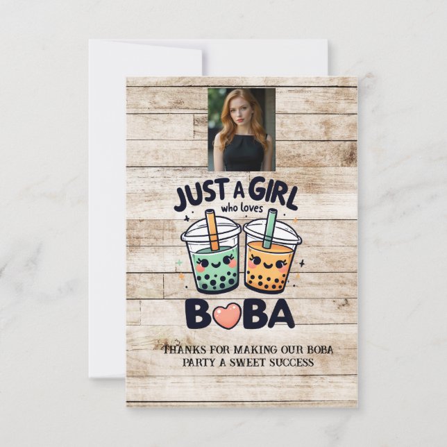 Carte De Remerciements Juste une fille qui aime Boba (Devant)