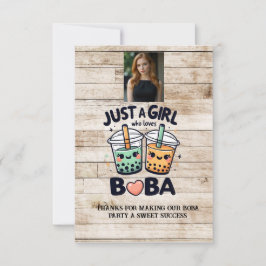 Carte De Remerciements Juste une fille qui aime Boba