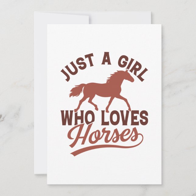 Carte De Remerciements Juste Une Fille Qui Aime Les Chevaux (Devant)