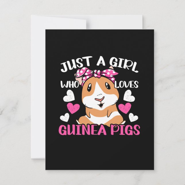Carte De Remerciements Juste Une Fille Qui Aime Les Cochons De Guinée (Devant)