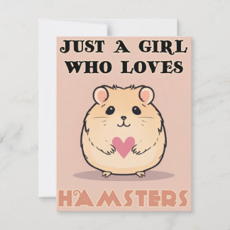 Carte De Remerciements Juste Une Fille Qui Aime Les Hamsters, Les Mignons