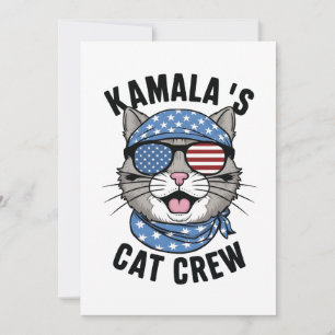 Carte De Remerciements Kamala's Cat Crew Election Cat Lady Cadeau