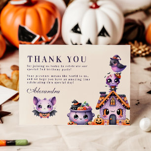 Carte De Remerciements Kawaii Halloween 2ème anniversaire Éffrayant Cute