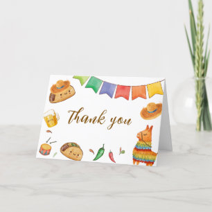 Carte De Remerciements Kawaii Rustic Fiesta Taco 'Bout A Baby shower