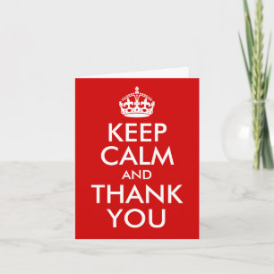 Carte De Remerciements Keep Calm and Thank You