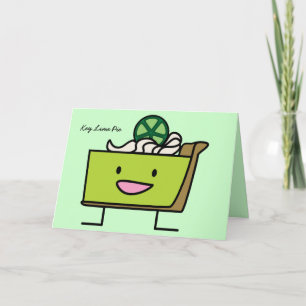 Carte De Remerciements Key Lime Pie citron aigre tarte dessert tranche gr