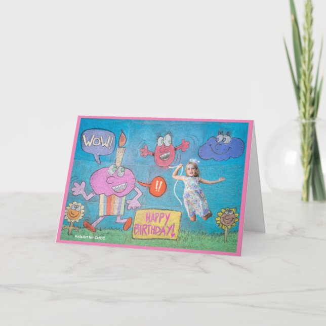 Carte De Remerciements KidsArt for CHOC - Célébration d'anniversaire (Devant)