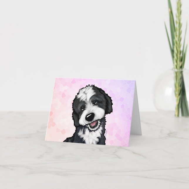 Carte De Remerciements KiniArt Bernadoodle (Devant)