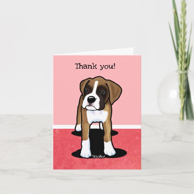 Carte De Remerciements KiniArt Fawn Boxer  (Devant)