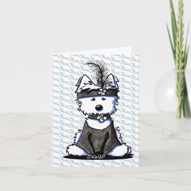 Carte De Remerciements KiniArt Flapper Westie (Devant)