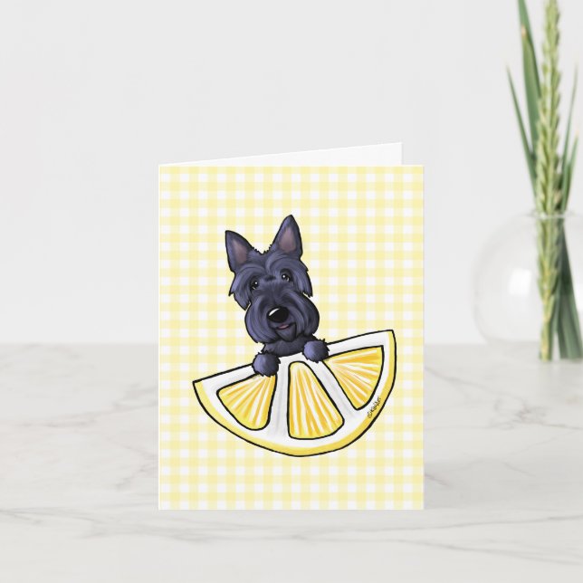 Carte De Remerciements KiniArt Scottie Lemon En vichy (Devant)