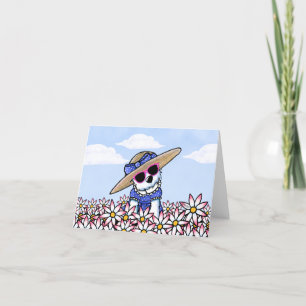 Carte De Remerciements KiniArt Westie Girl Floral Note Card