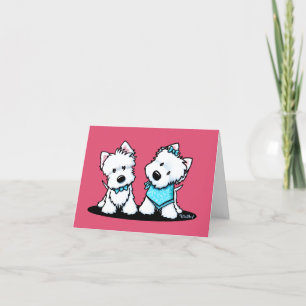 Carte De Remerciements KiniArt Westie Terriers 
