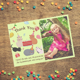 Carte De Remerciements Kitty Cats Birthday Party Photo Thank You Card