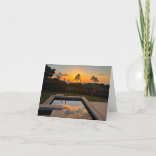 Carte De Remerciements Kona Hawaii Coucher de soleil Mauna Kea Palm Tree 