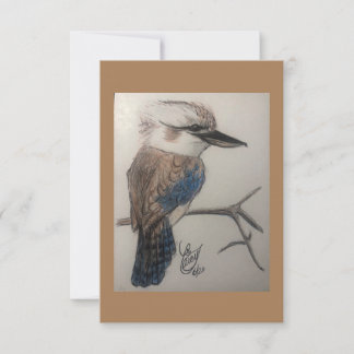 Carte De Remerciements Kookaburra, oiseau aussie, Australie, oiseau qui r
