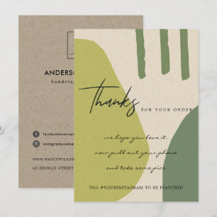 CARTE DE REMERCIEMENTS KRAFT LIME GREEN ABSTRAIT ENTREPRISE LOGO