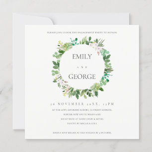 CARTE DE REMERCIEMENTS KRAFT SUCCULENT WREATH FOLIAGE FIANÇAILLES INVITAT