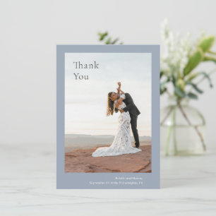 Carte De Remerciements Kristin Dusty Blue Mariage moderne