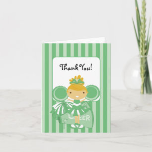 Carte De Remerciements KRW Green Cheerleader Thank You Note