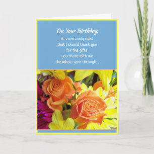 Carte De Remerciements La bonté de votre coeur...Anniversaire