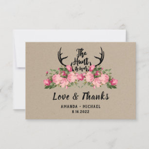 Carte De Remerciements La chasse au kraft floral rustique dépasse le Merc