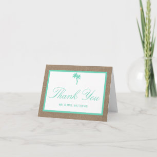 Carte De Remerciements La Collection de Mariage sur la Plage aux Palmiers