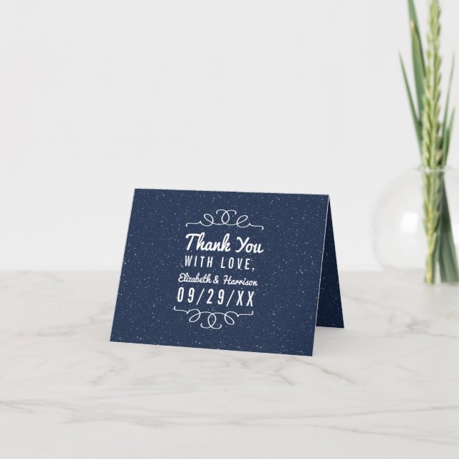 Carte De Remerciements La collection de Mariages de nuit étoilée - (Devant)