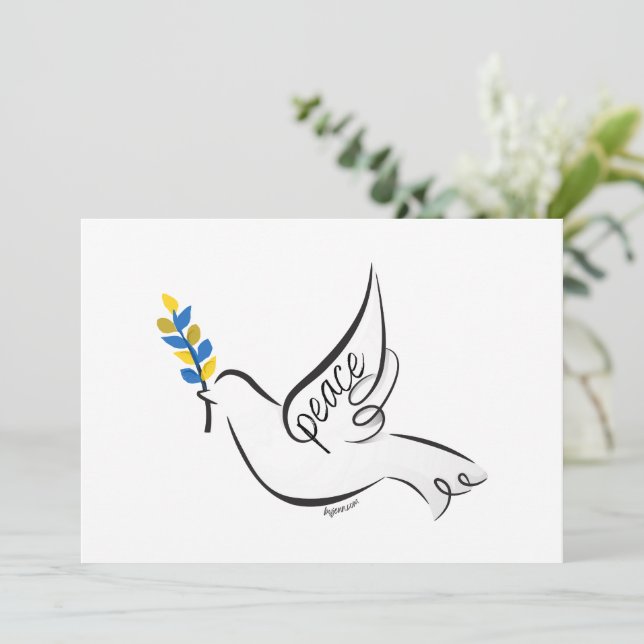 Carte De Remerciements La colombe de la paix (Debout devant)