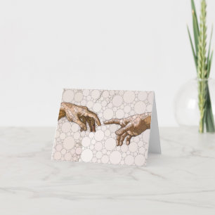 Carte De Remerciements La création d'Adam, mains par après Michel-Ange