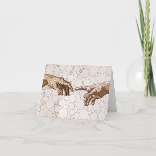 Carte De Remerciements La création d'Adam, mains par après Michel-Ange (Devant)