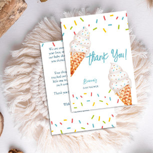Carte De Remerciements La crème glacée, voilà le baby shower de boule
