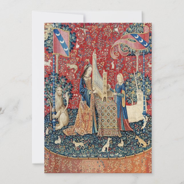 Carte De Remerciements La Dame et la licorne, Audition (Devant)