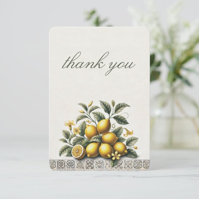 Carte De Remerciements La Dolce Lemons Bridal Shower (Debout devant)