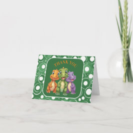 Carte De Remerciements La fête du bébé dinosaure adorable