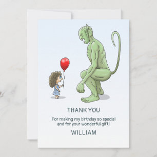 Carte De Remerciements La Fille et le Grand Troll