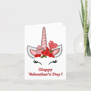 Carte De Remerciements La licorne de Love Valentine
