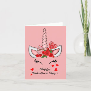 Carte De Remerciements La licorne de Love Valentine