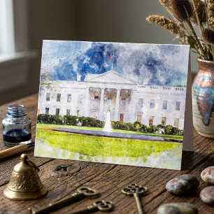 Carte De Remerciements La Maison Blanche à Washington DC Aquarelle